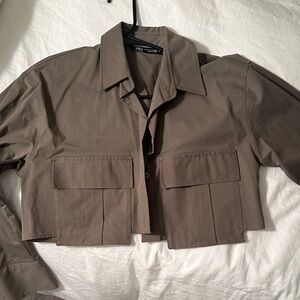 Zara Women's Utility Jacket in Taupe